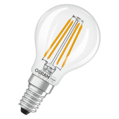 4099854476648 - LED žárovka Classic P 40 Filament DIM, Třída B, 2.5W, Teplá bílá, Čirá, E14 - Czechia LEDVANCE e - shop