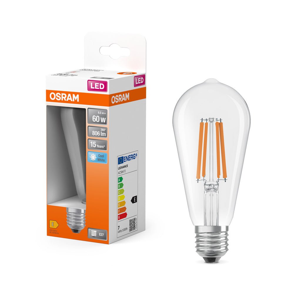 LED žárovka E27 6.5W STAR EDISON, studená bílá