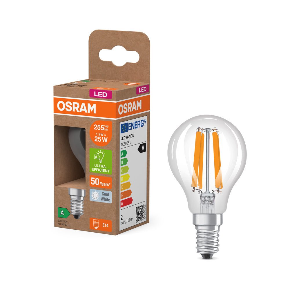 LED žárovka ultra účinná E14 1.2W CLASSIC P, studená bílá