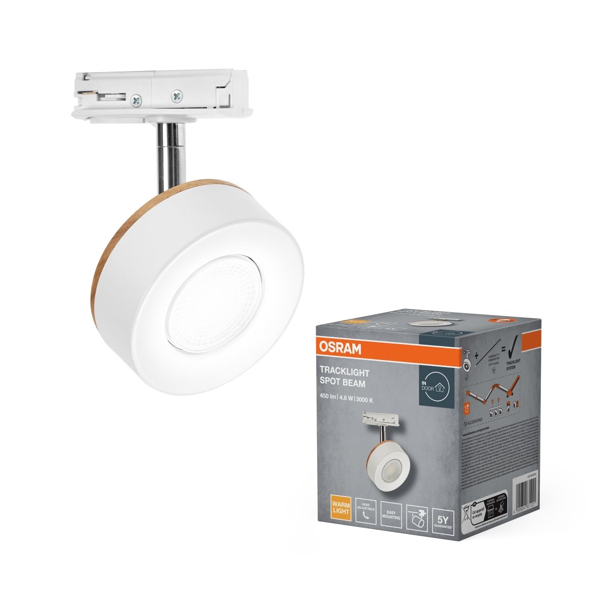 4099854631221 - Lištové bodové svítidlo Tracklight Beam, 4.8W, Teplá bílá, Bílé - Czechia LEDVANCE e - shop