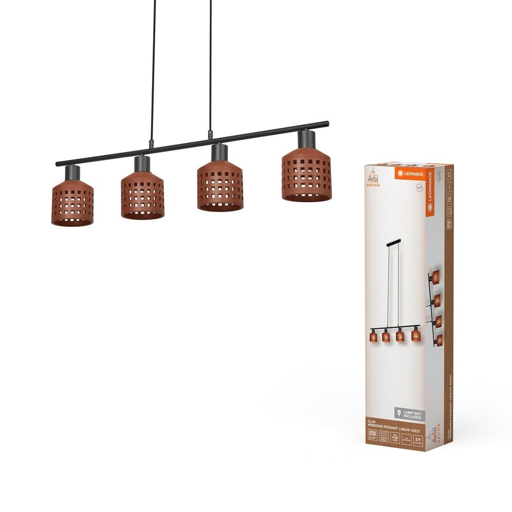Lustr dekorativní 4x E27 CLAY WINDOWS PENDANT LINEAR