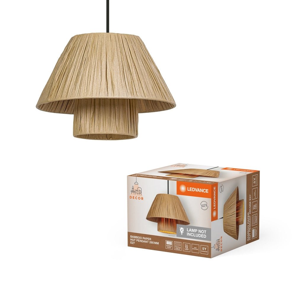 Lustr z bambusového papíru E27 6W HUT PENDANT 280mm