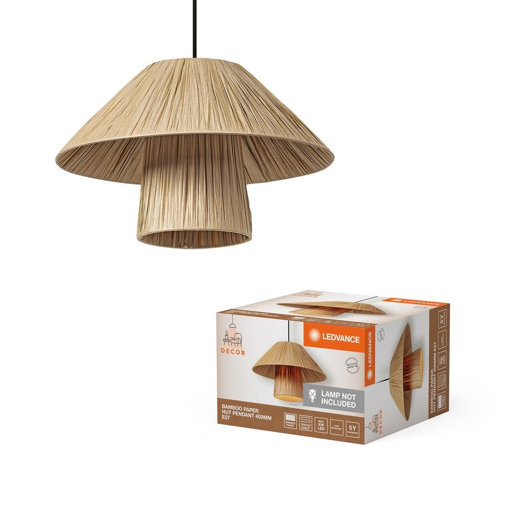 Lustr z bambusového papíru E27 6W HUT PENDANT 400mm