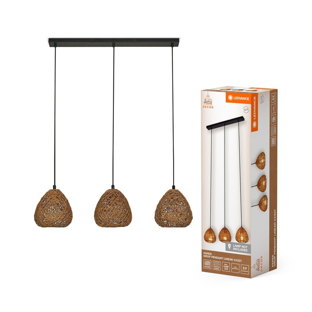 Lustr z papíru dekorativní 3x E27 6W DROP PENDANT LINEAR
