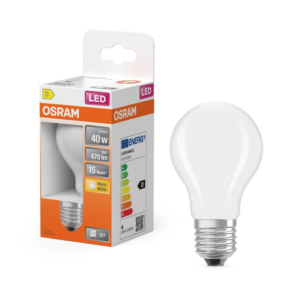Matná klasická LED žárovka E27 4 W STAR, teplá bílá OSRAM