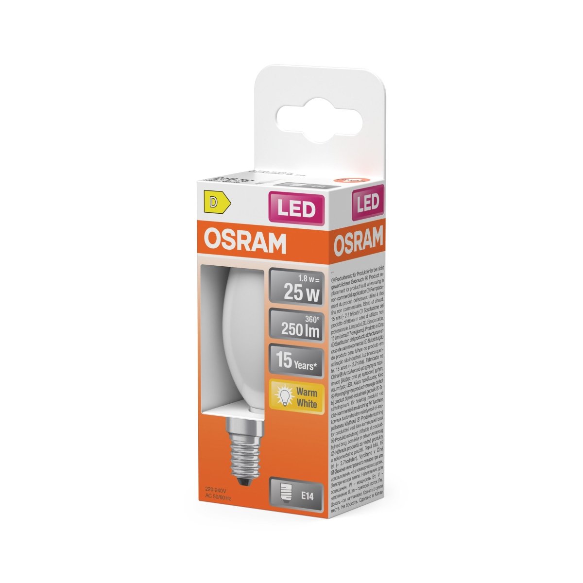 4099854466700 - Matná LED síčková žárovka E14 2,5 W CLASSIC B, teplá bílá OSRAM - Žárovka - LEDVANCE e - shop