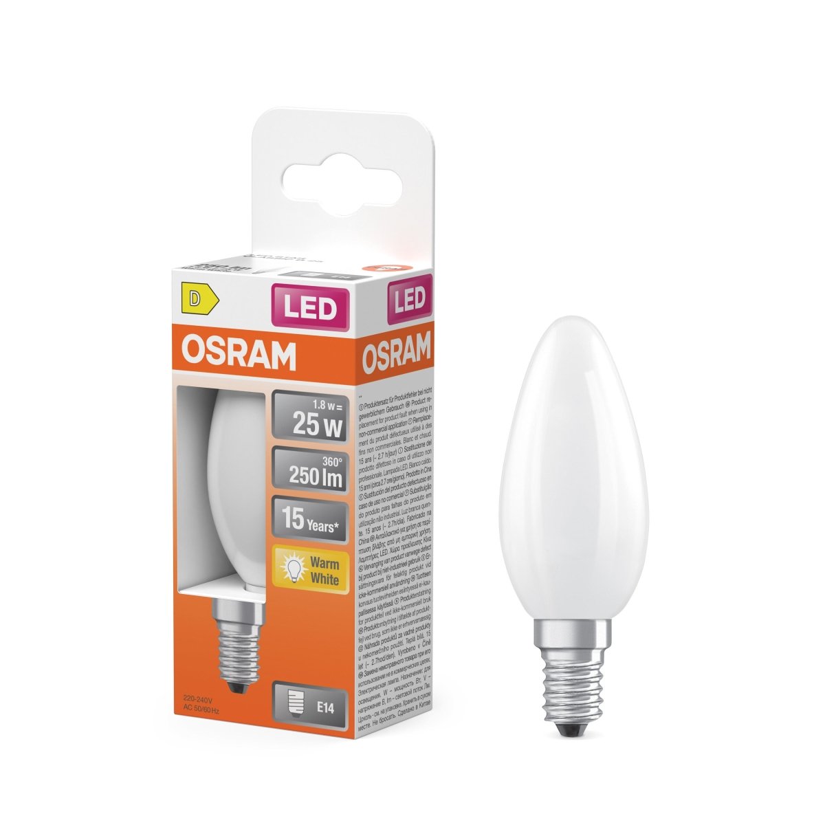 4099854466700 - Matná LED síčková žárovka E14 2,5 W CLASSIC B, teplá bílá OSRAM - Žárovka - LEDVANCE e - shop