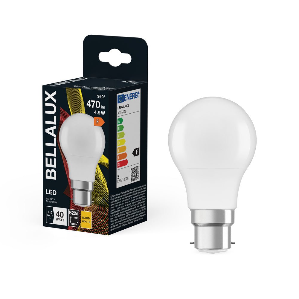 4058075542563 - Matná LED žárovka B22d 4.9W CLASSIC A, teplá bílá - Žárovka - LEDVANCE e - shop