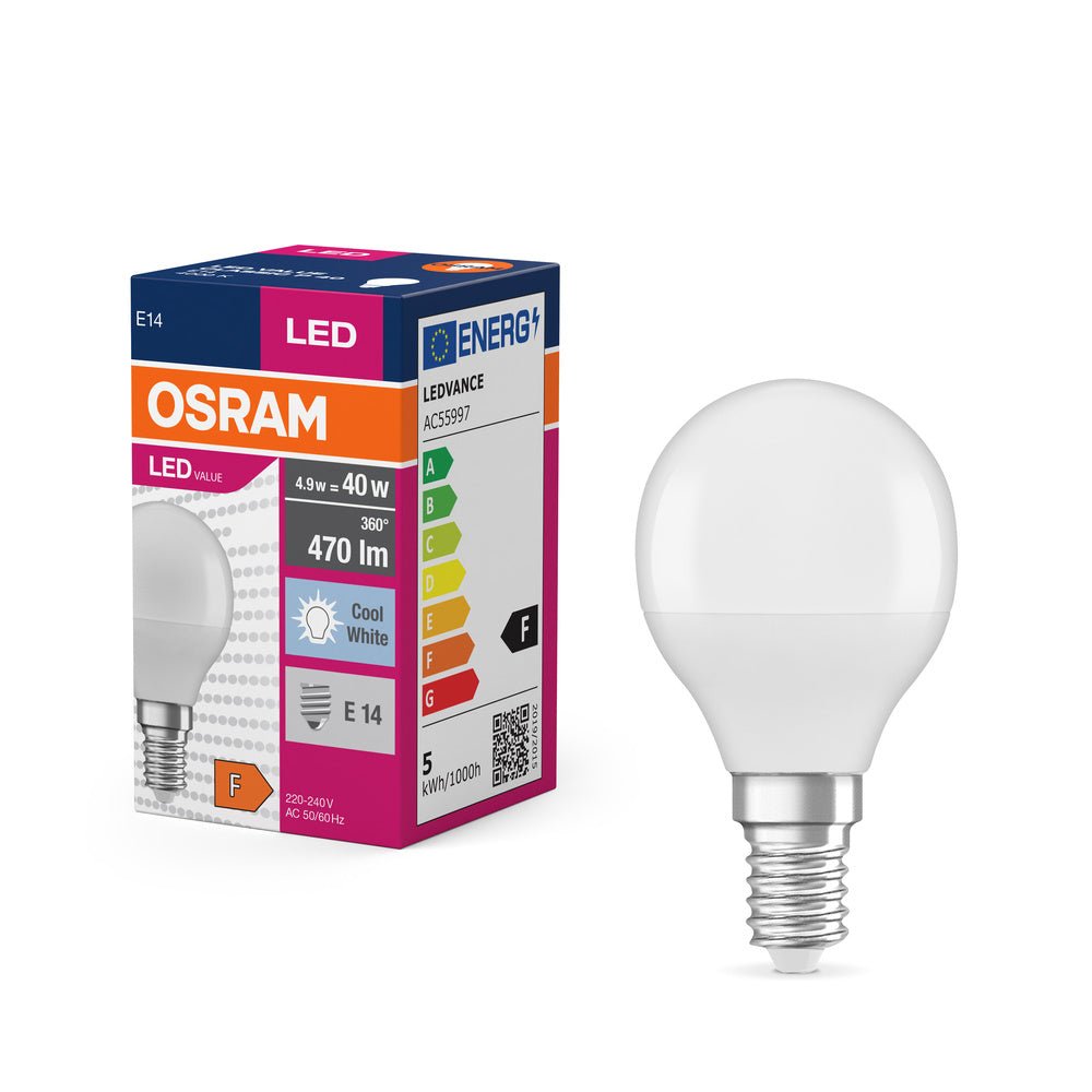 Matná LED žárovka E14 4.9 W CLASSIC P, studená bílá