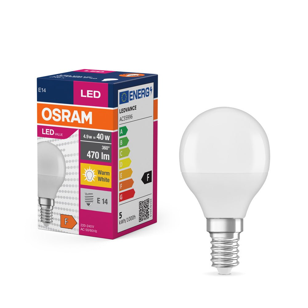Matná LED žárovka E14 5.5 W CLASSIC P, teplá bílá