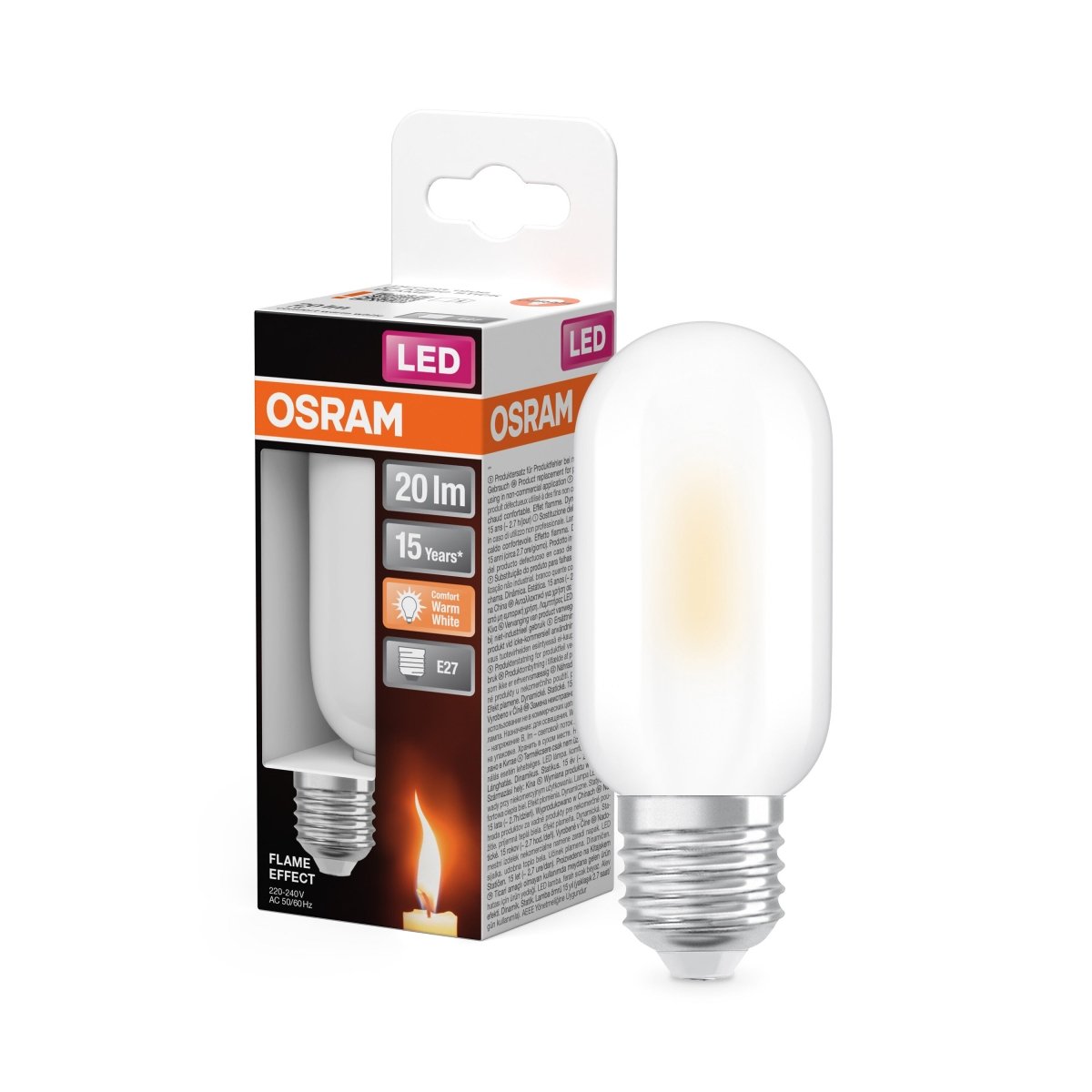 4099854748110 - Matná LED žárovka E27 1 W FLAME, komfortní teplá bílá - Žárovka - Czechia LEDVANCE e-shop