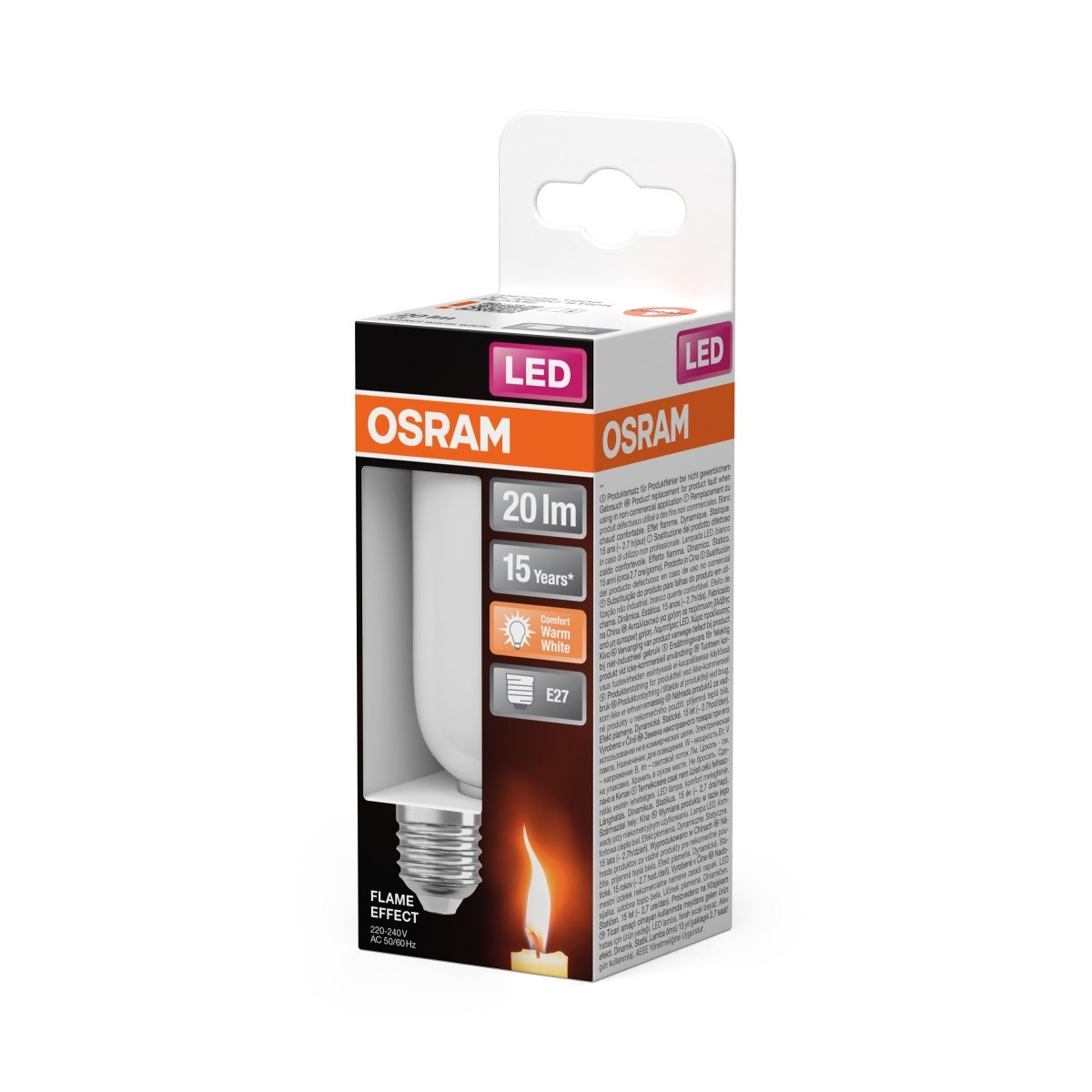 4099854748110 - Matná LED žárovka E27 1 W FLAME, komfortní teplá bílá - Žárovka - Czechia LEDVANCE e-shop