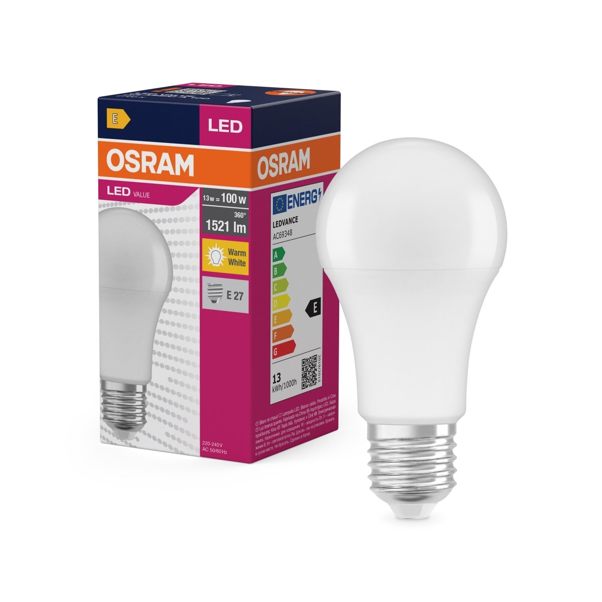 4099854109959 - Matná LED žárovka E27 13 W CLASSIC A, teplá bílá (100 W) - Žárovka - Czechia LEDVANCE e-shop