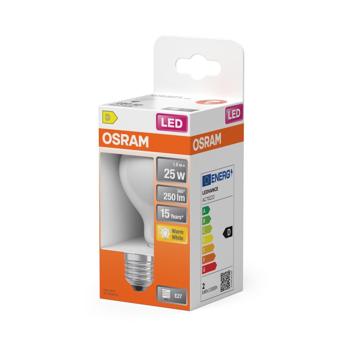 4099854466151 - Matná LED žárovka E27 2,5 W CLASSIC A, teplá bílá OSRAM - Žárovka - LEDVANCE e - shop