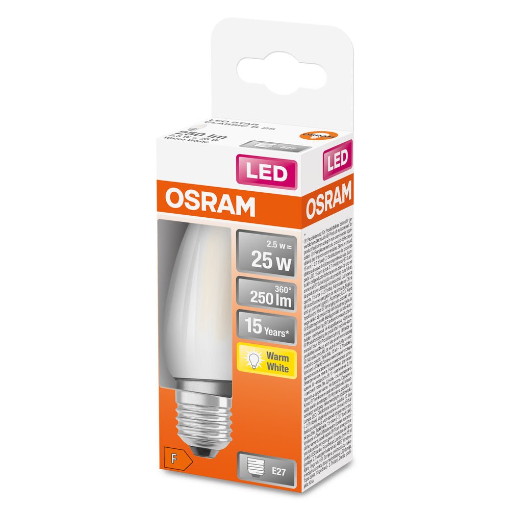 4058075654419 - Matná LED žárovka E27 2,5 W STAR CLASSIC B, teplá bílá - Žárovka - LEDVANCE e - shop
