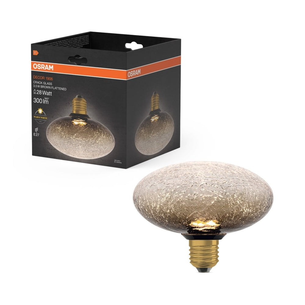 Matná LED žárovka E27 3,5 W DECOR LAMP, hnědá, plochá