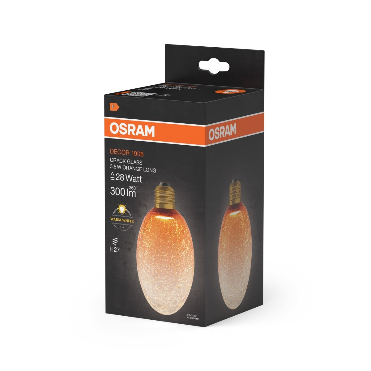 4099854608506 - Matná LED žárovka E27 3,5 W DECOR LAMP, oranžová, dlouhá - Žárovka - Czechia LEDVANCE e-shop