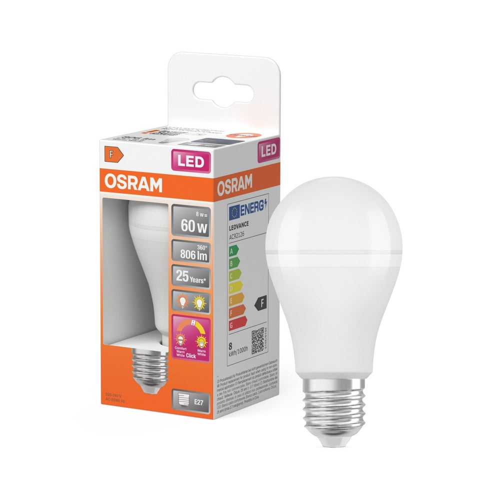 Matná LED žárovka E27 STAR 8 W, laditelná bílá, náhrada 60 W