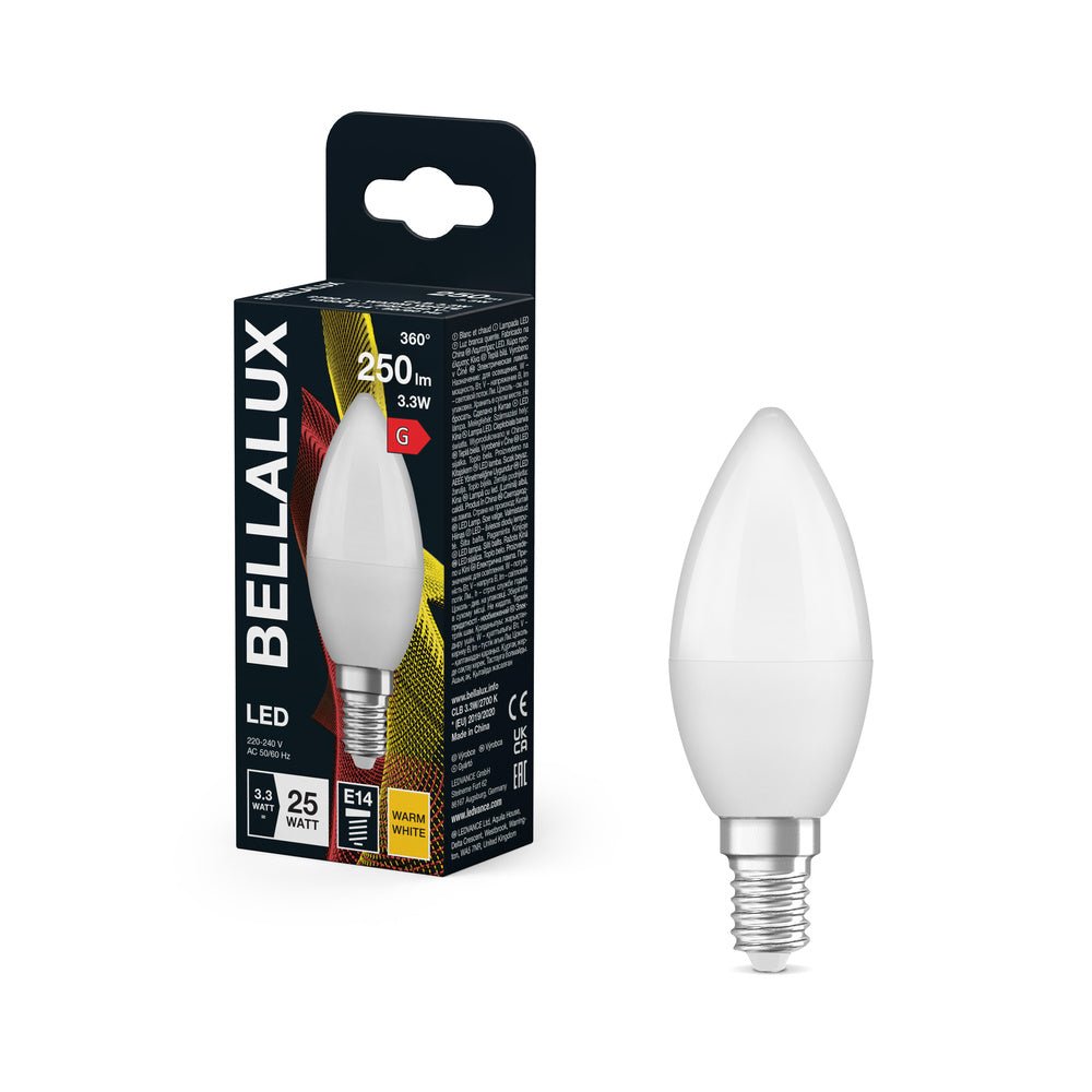 4058075128286 - Matná LED žárovka svíčková E14 3.3W CLASSIC B, teplá bílá - Žárovka - LEDVANCE e - shop