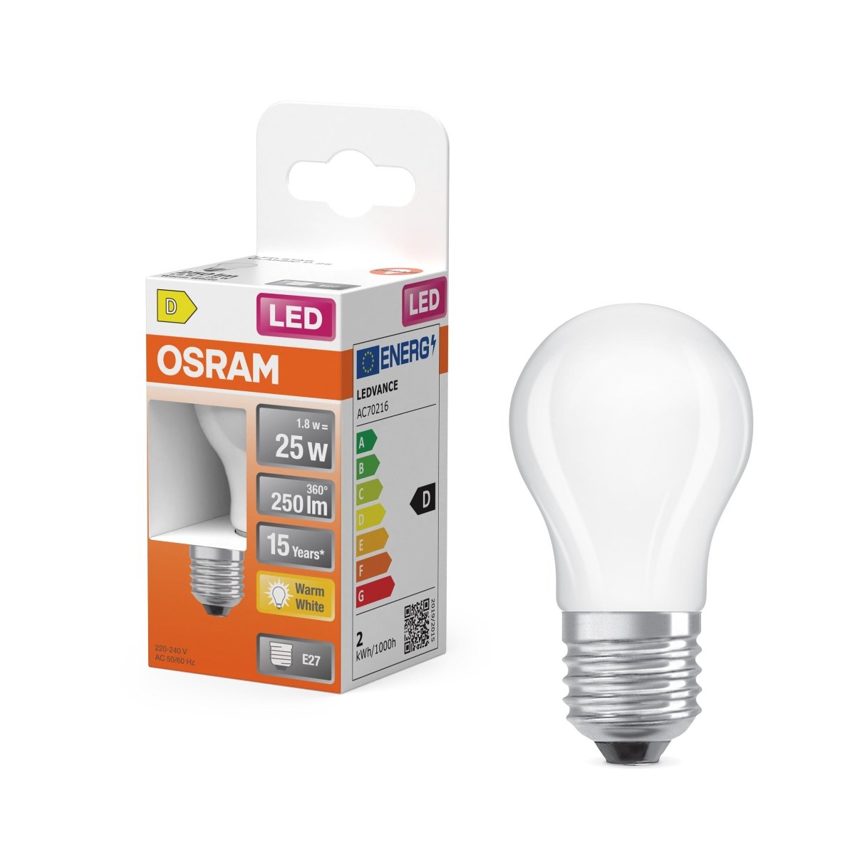 4099854467042 - Matná mini LED žárovka E27 2,5 W CLASSIC P, teplá bílá OSRAM - Žárovka - LEDVANCE e - shop