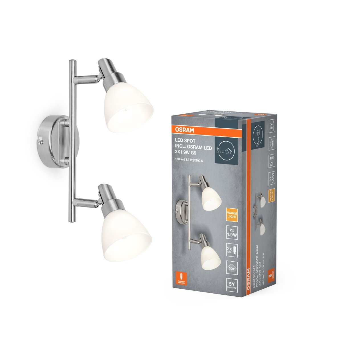 4099854473302 - Moderní LED Stropní svítidlo LED SPOT 2x1.9W, teplá bílá OSRAM - Stropní svítidlo - LEDVANCE e - shop