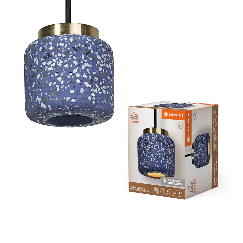 Modrý lustr GU10 5W TERRAZZO BALL PENDANT