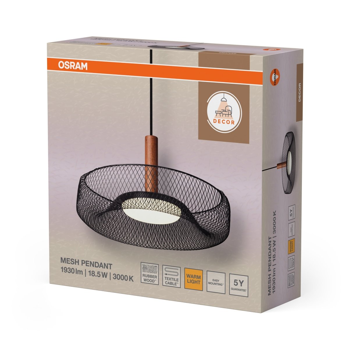 4058075847422 - Mřížkované závěsné svítidlo Mesh, 18.5W, Teplá bílá, Černé - Czechia LEDVANCE e - shop