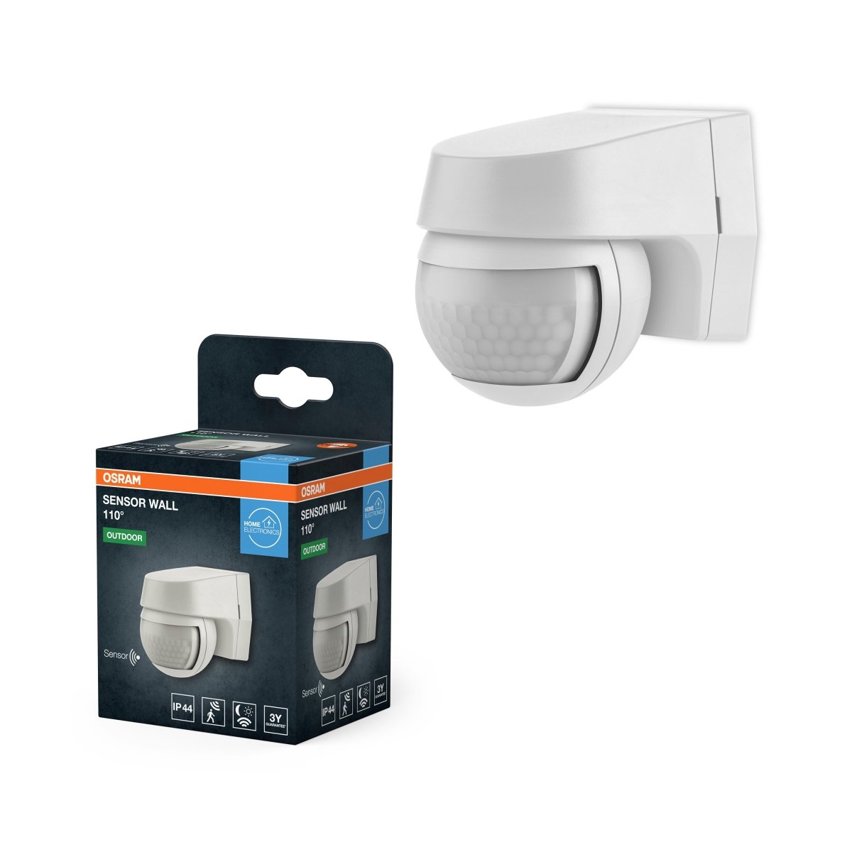 4099854454134 - Nástěnné senzorové svítidlo, úhel 110°, IP44, Bílá - Senzor - LEDVANCE e - shop
