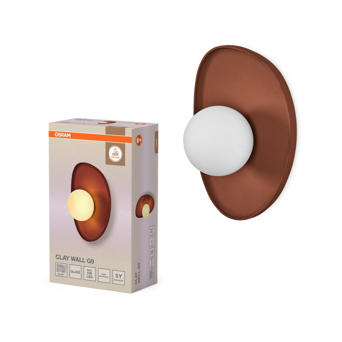 4099854453472 - Nástěnné svítidlo Decor Clay Nest, 1×G9, hnědé - Nástěnné svítidlo - LEDVANCE e - shop