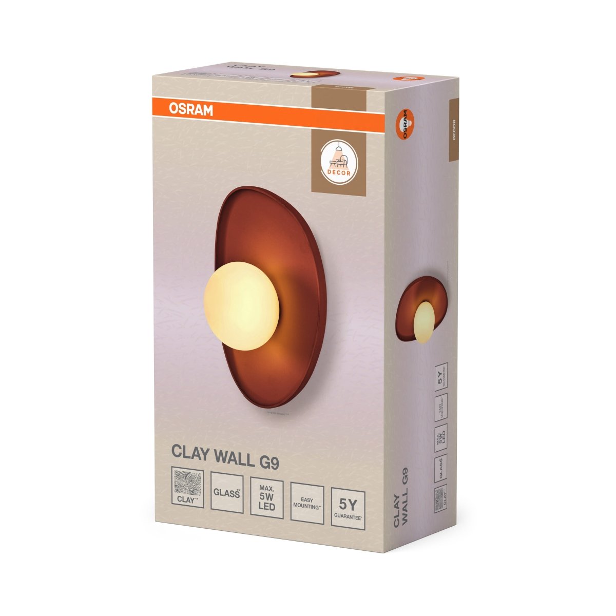 4099854453472 - Nástěnné svítidlo Decor Clay Nest, 1×G9, hnědé - Nástěnné svítidlo - LEDVANCE e - shop
