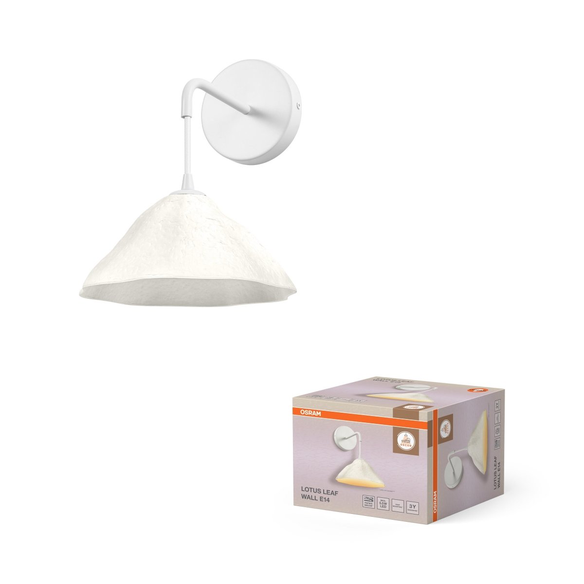 4099854454158 - Nástěnné svítidlo Decor Lotus Leaf E14, Bílé - Nástěnné svítidlo - Czechia LEDVANCE e - shop