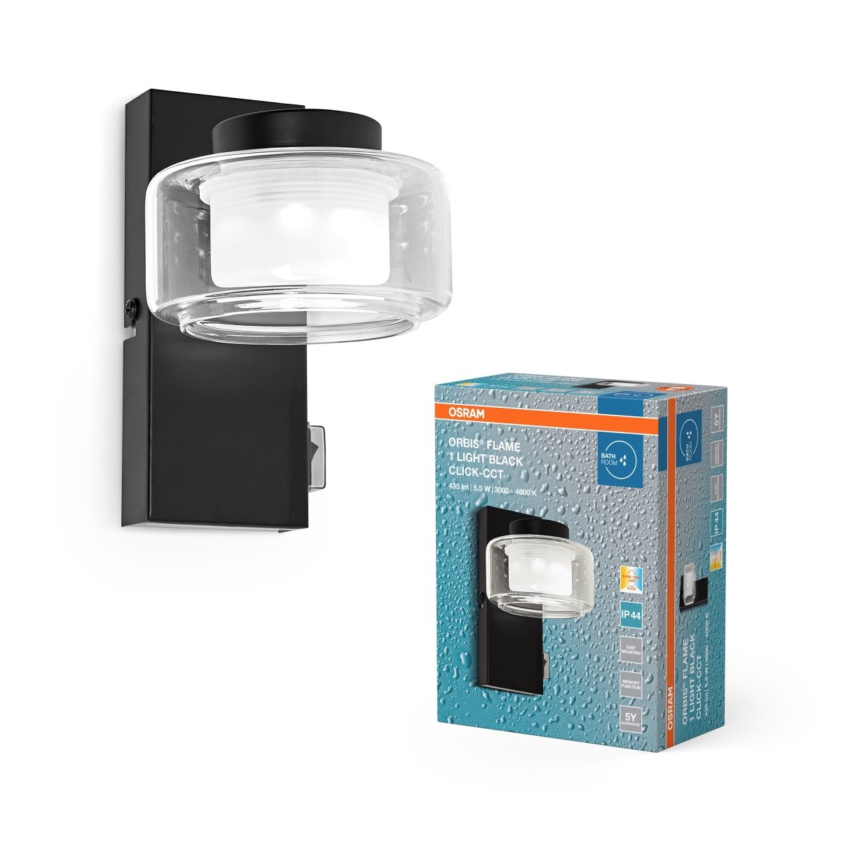 4099854448003 - Nástěnné svítidlo do koupelny IP44 ORBIS, laditelná bílá OSRAM - Nástěnné svítidlo - LEDVANCE e - shop
