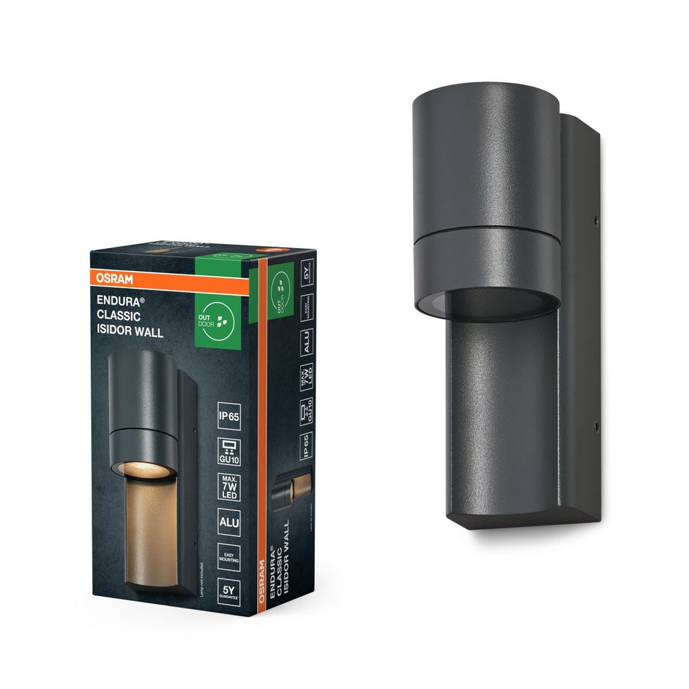 Nástěnné svítidlo Endura Classic Isidor, IP65, tmavě šedé