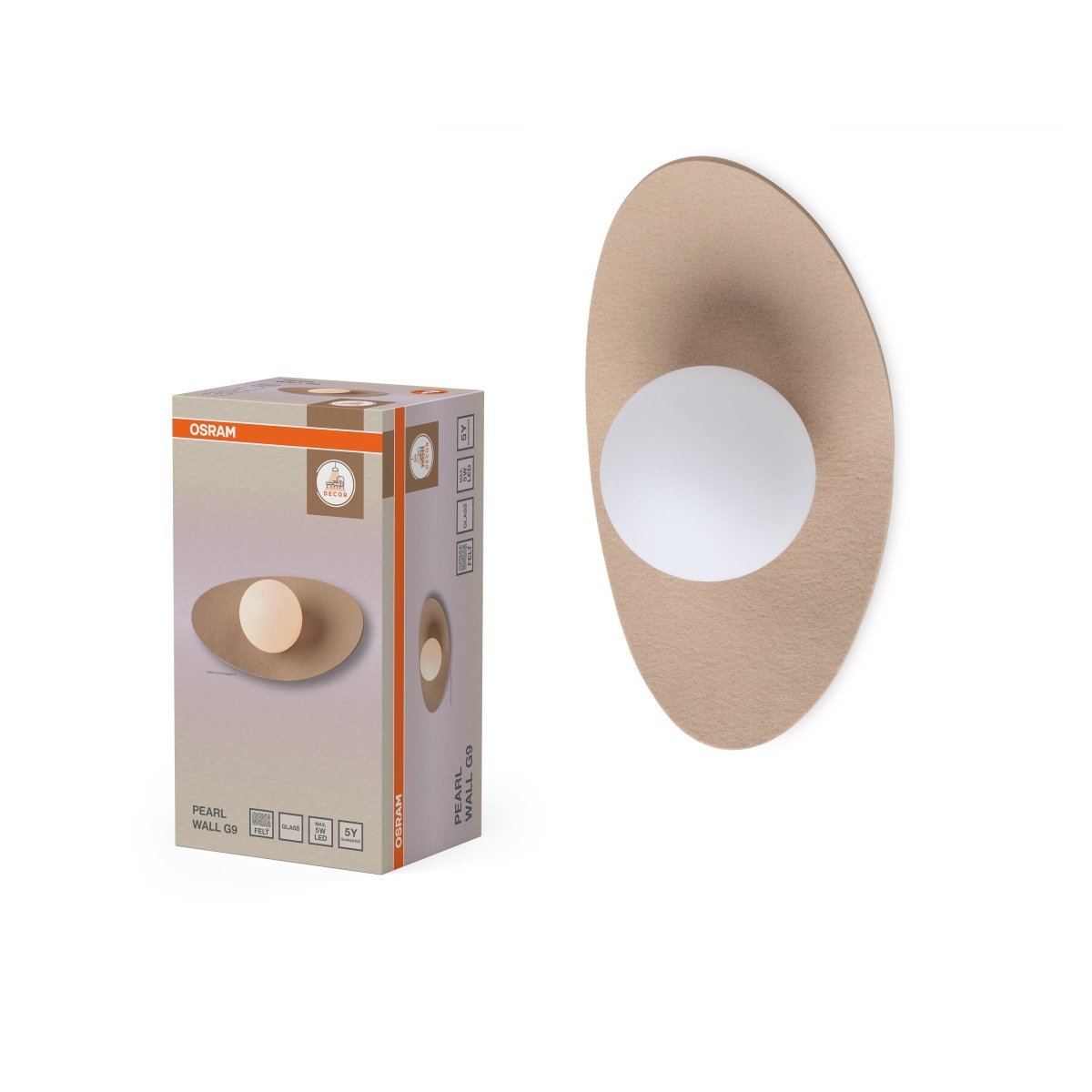 4058075847668 - Nástěnné svítidlo Pearl, 1x G9, Béžové - Czechia LEDVANCE e - shop