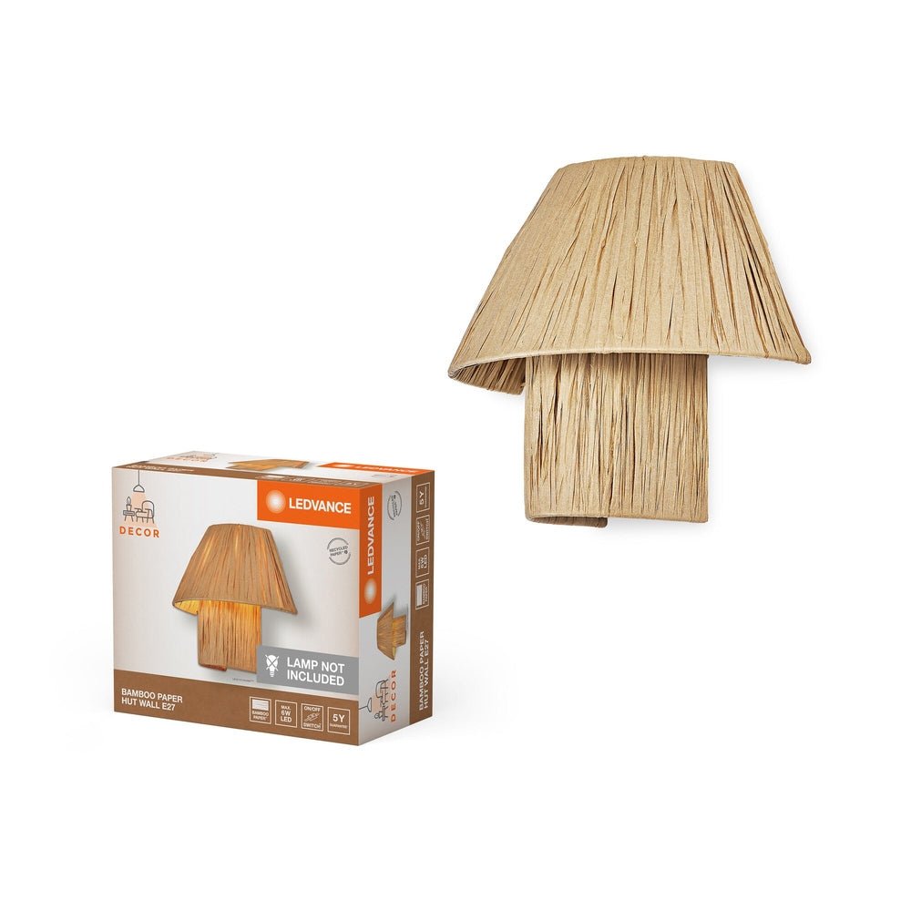 Nástěnné svítidlo z bambusového papíru E27 6W HUT WALL