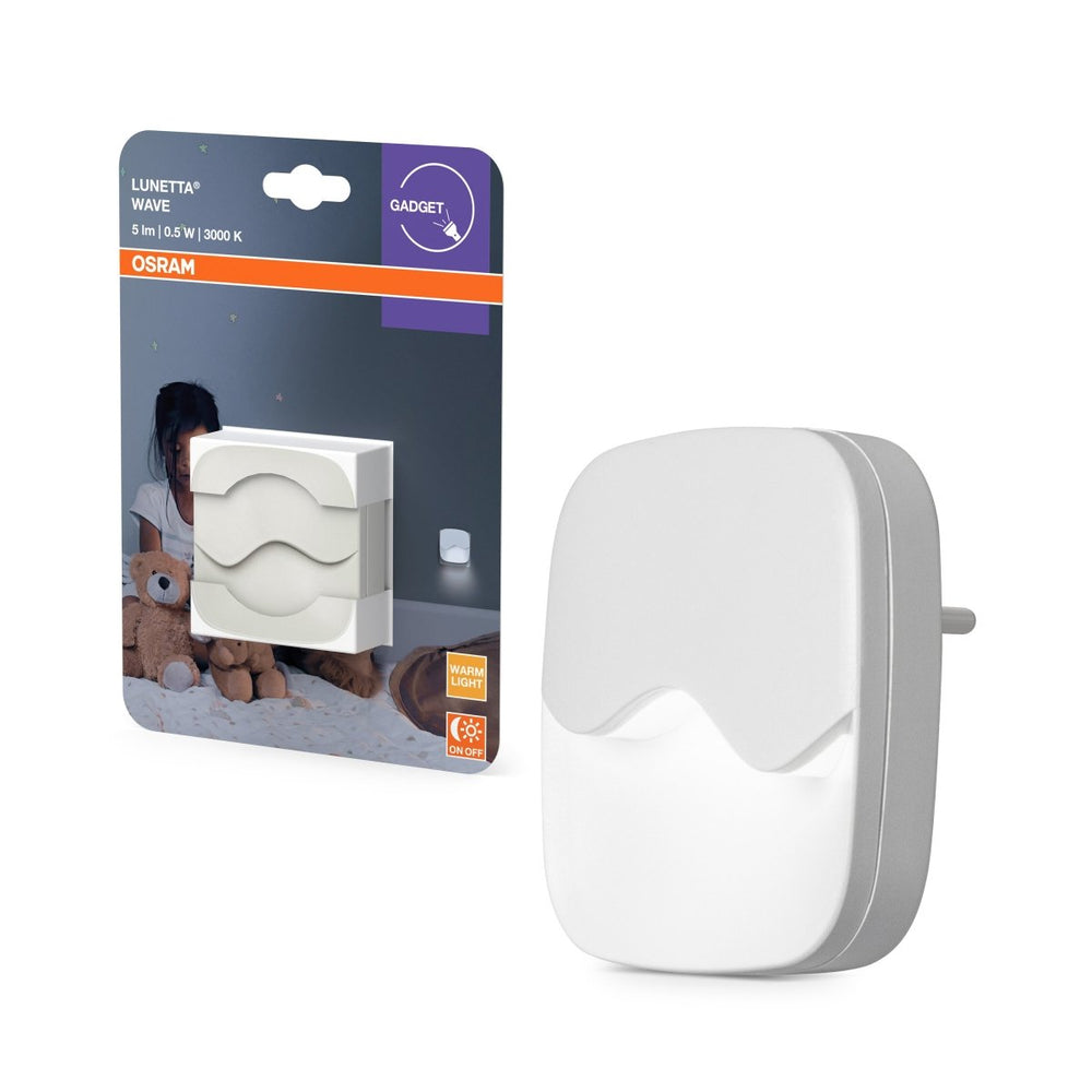 Orientační dětské noční LED světlo do zásuvky LUNETTA WAVE OSRAM