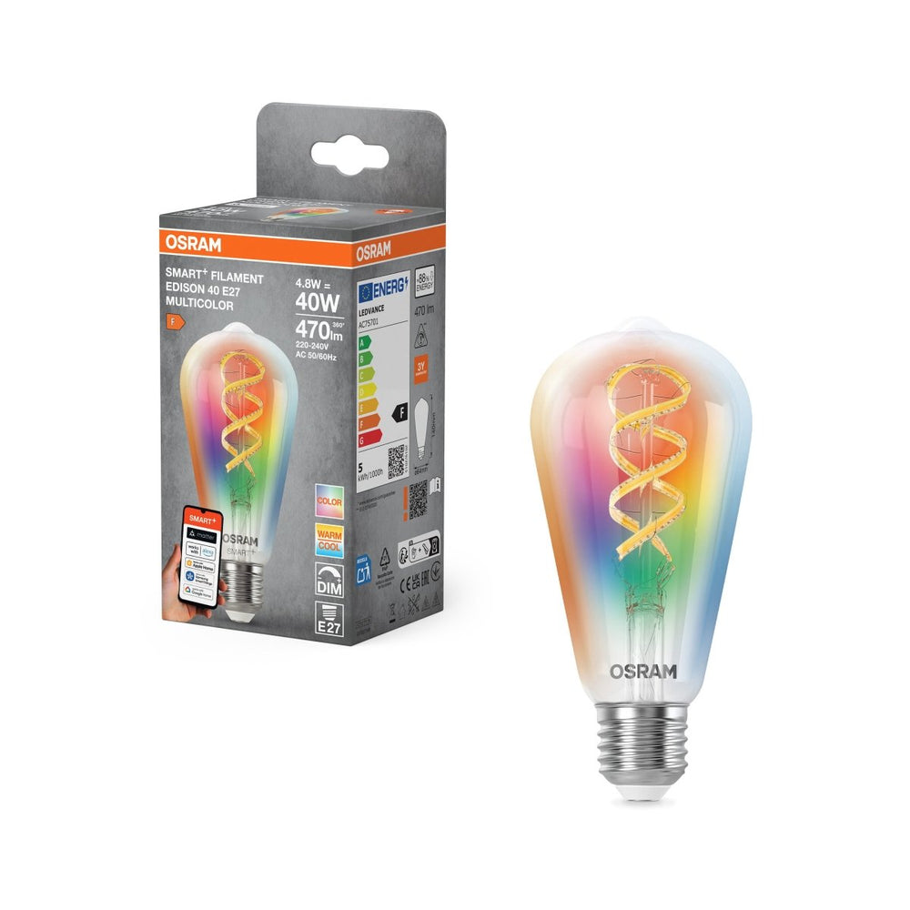 OSRAM Chytrá Matter RGBTW žárovka E27 4.8 W FILAMENT EDISON