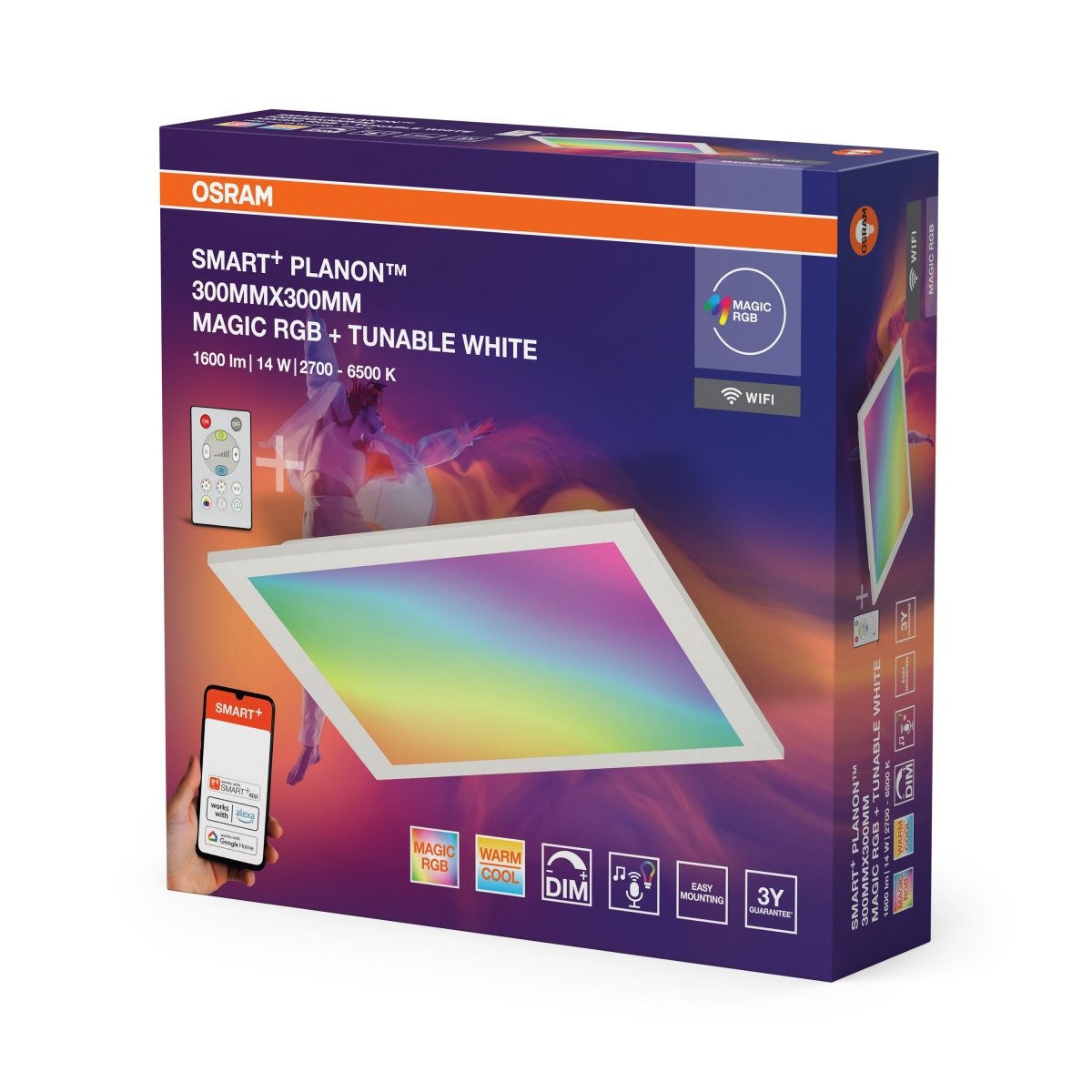 4099854472053 - Panel Wifi Planon Magic 300x300mm, RGB+Laditelná Bílá - Panel - Czechia LEDVANCE e - shop