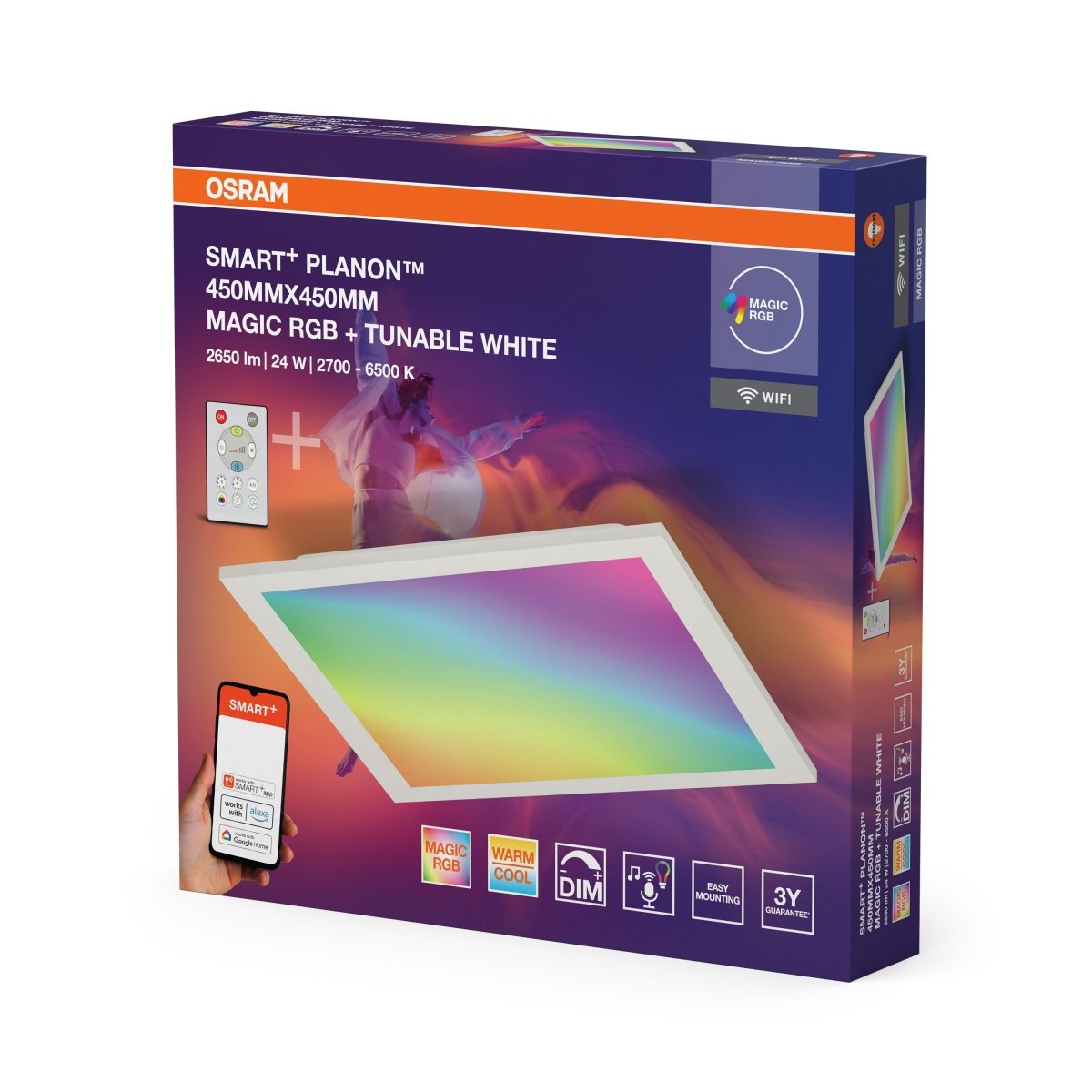 4099854472213 - Panel Wifi Planon Magic 450x450mm, RGB+Laditelná Bílá - Panel - Czechia LEDVANCE e - shop