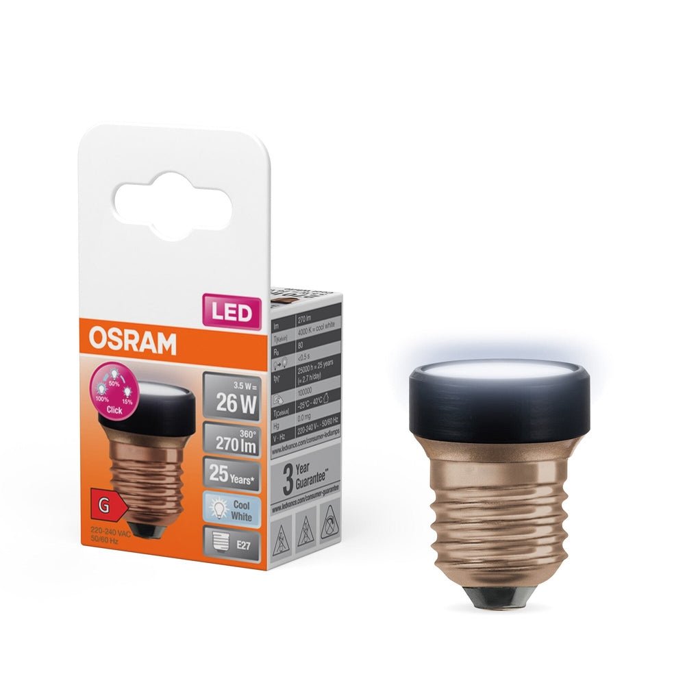 Plochá LED žárovka stmívatelná 3.5W E27 STAR, studená bílá
