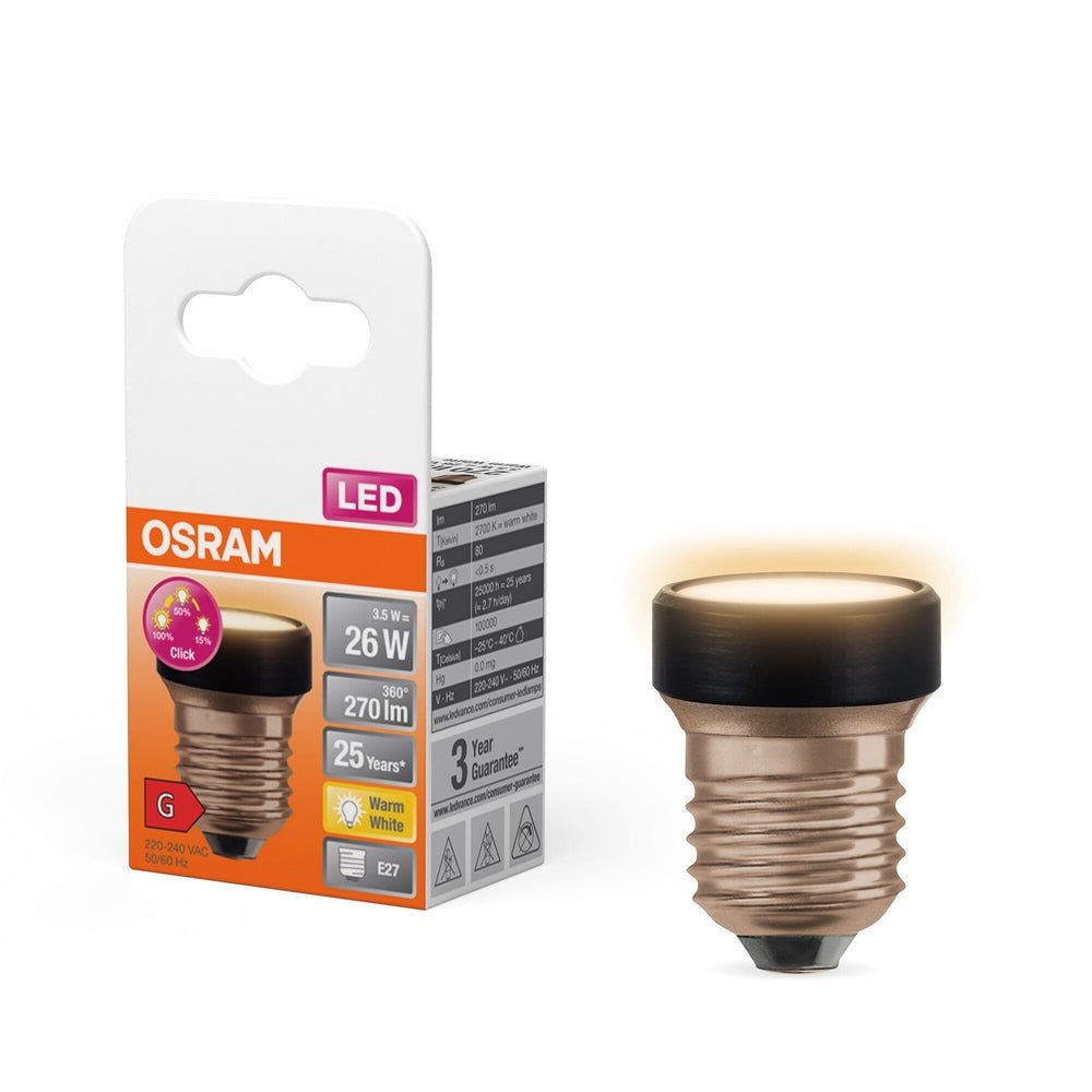 Plochá LED žárovka stmívatelná 3.5W E27 STAR, teplá bílá