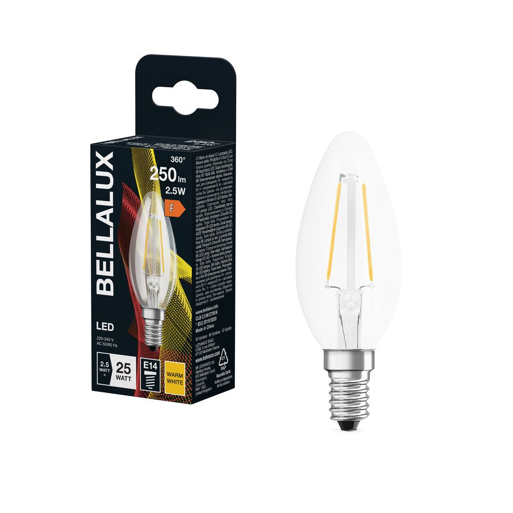 4058075115255 - Průhledná LED žárovka E14 2.5W CLASSIC B, teplá bílá - Žárovka - LEDVANCE e - shop
