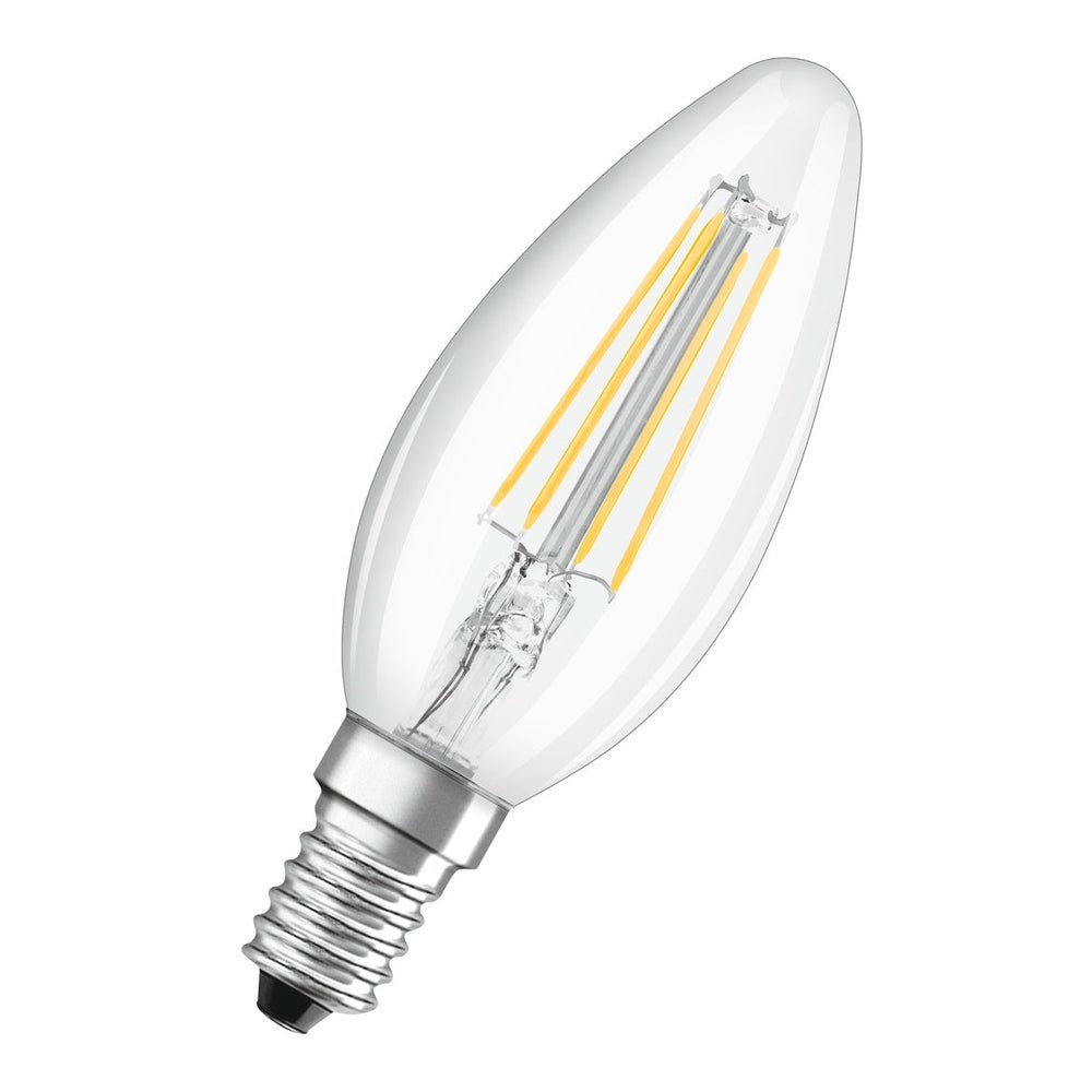 Průhledná LED žárovka E14 4 W CLASSIC B, teplá bílá