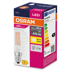 4058075438590 - Průhledná LED žárovka E14 4 W CLASSIC P, teplá bílá - Žárovka - Czechia LEDVANCE e - shop