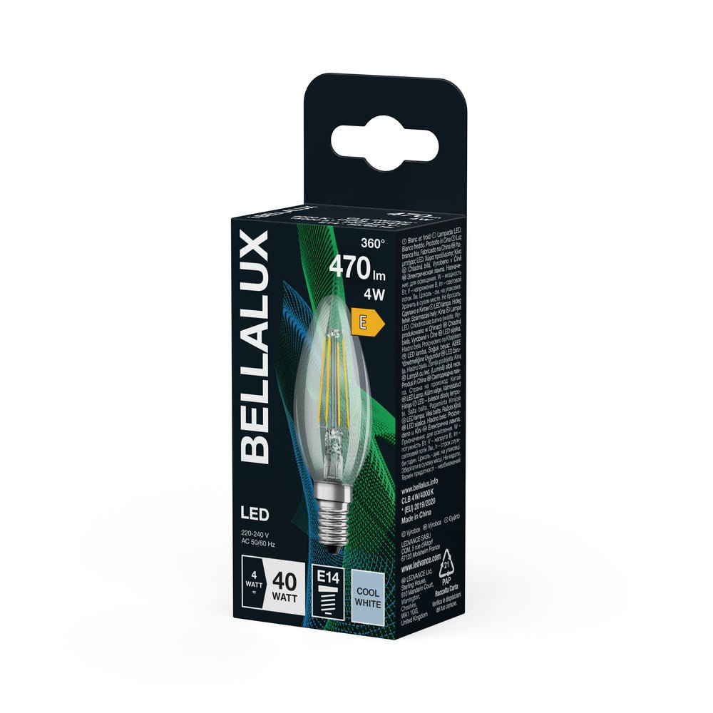 4058075592292 - Průhledná LED žárovka svíčková E14 4W CLASSIC B, studená bílá - Žárovka - LEDVANCE e - shop