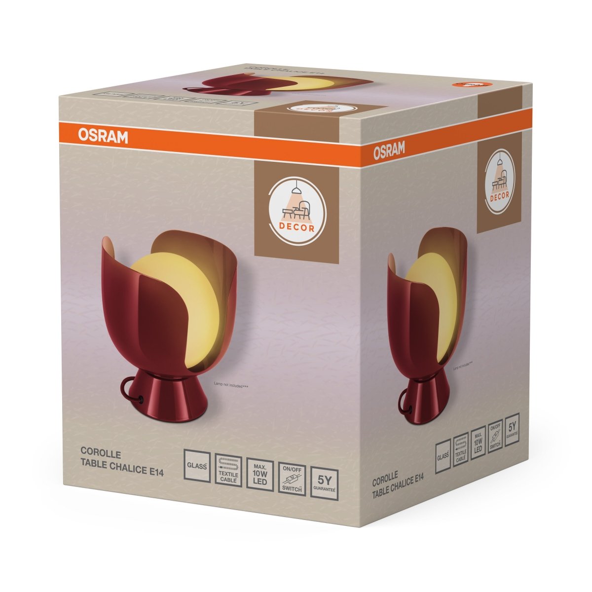 4058075851740 - Retro stolní lampička Chalice Červená - Stojací lampa - Czechia LEDVANCE e - shop
