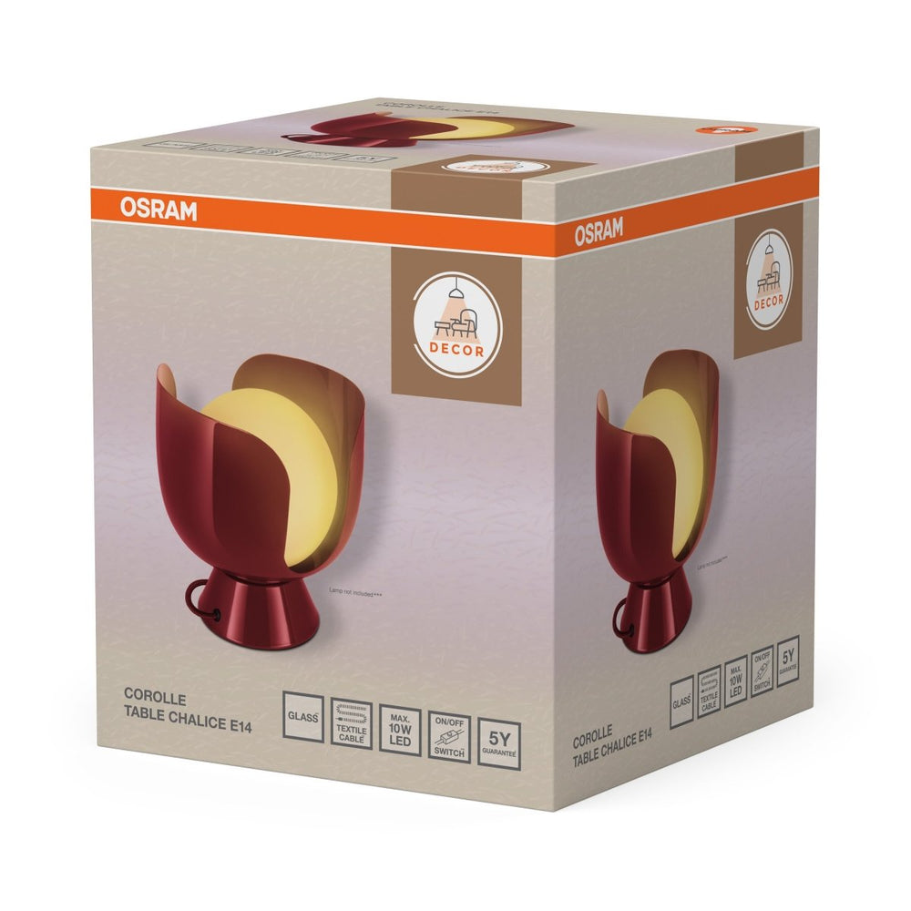 Retro stolní lampička Chalice Červená