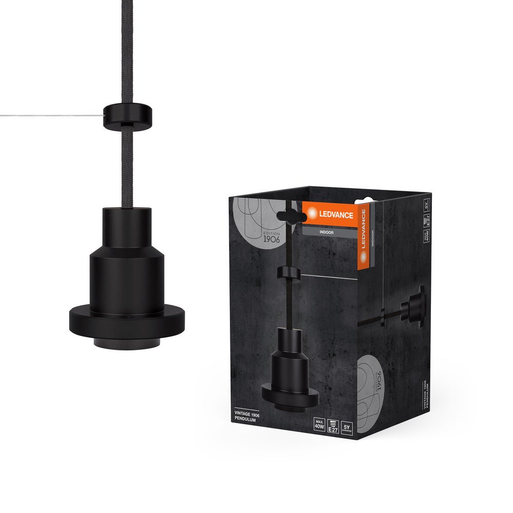 Retro závěsné světlo E27 Vintage 1906 PenduLum Black