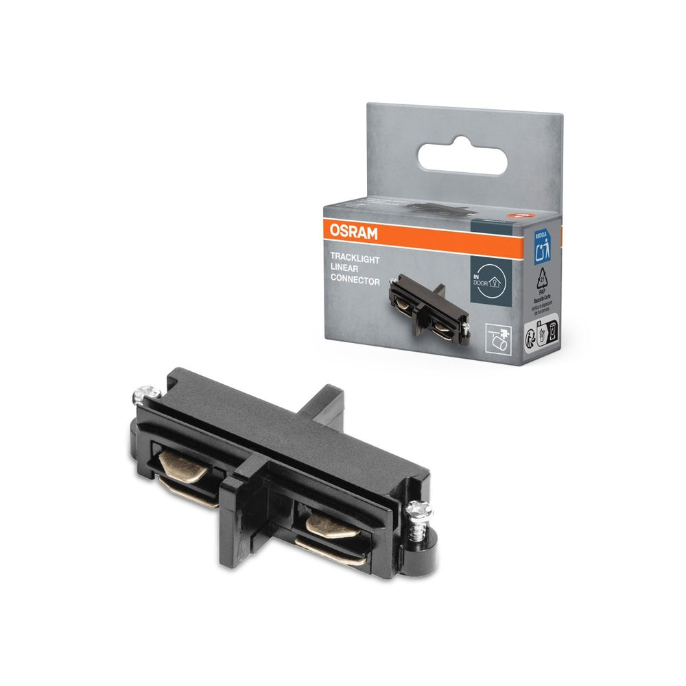 Rovný konektor kolejnicových systémů LINEAR, černý OSRAM