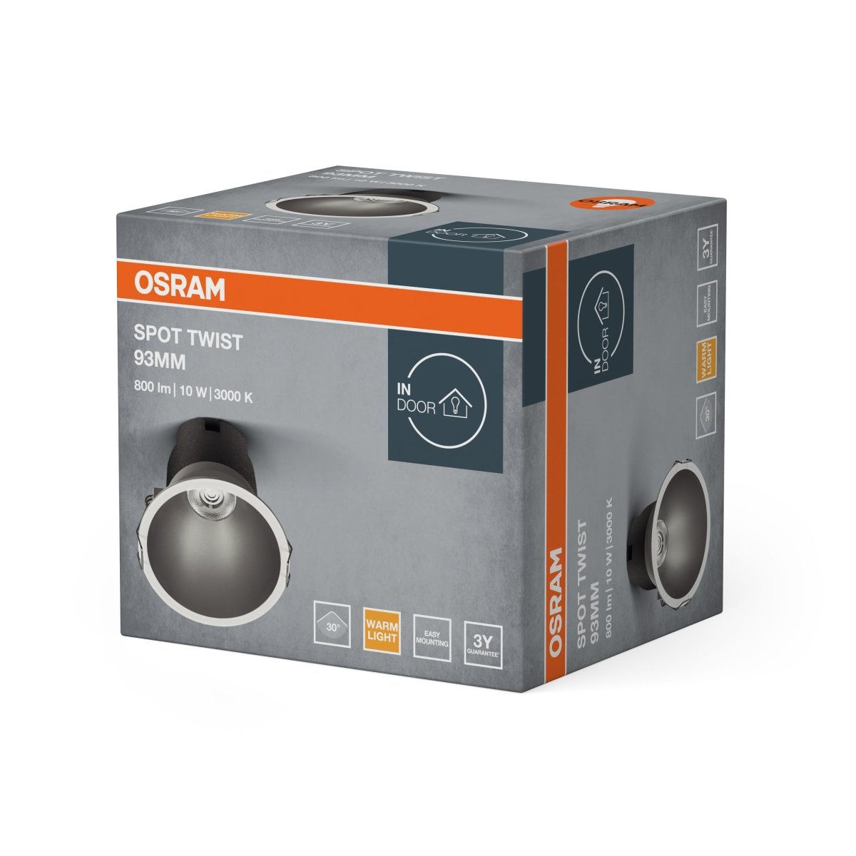4099854447013 - Šedé LED podhledové svítidlo 10 W SPOT 93mm, teplá bílá OSRAM - Podhledové svítidlo - LEDVANCE e - shop